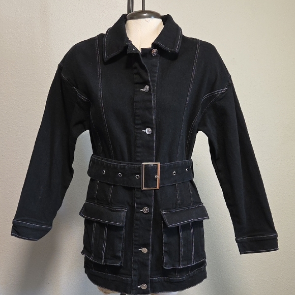 Fashion Nova Jackets & Blazers - Fashion Nova Black Stretch Denim Women's Jacket